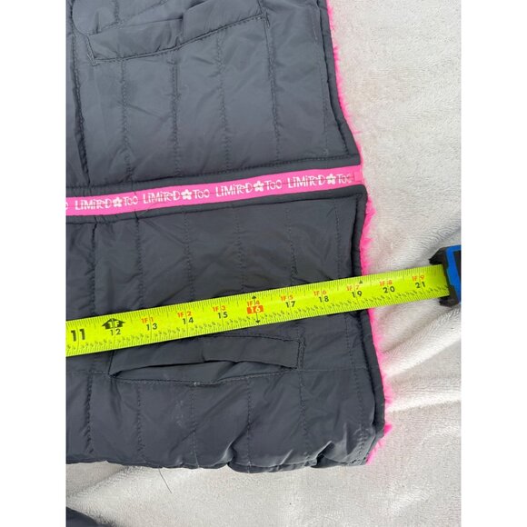Limited too Girls Reversible Puffer Jacket With Hood & Pink Fuzzy Lining Size8 - Picture 4 of 8